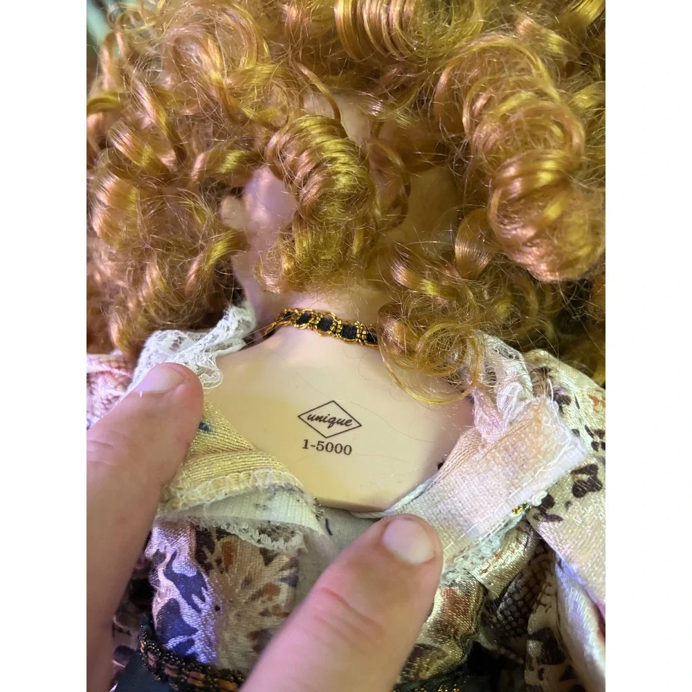 Unique Porcelain Collector Doll 22 Inch Green Eyes Auburn Curls Limited 1-5000